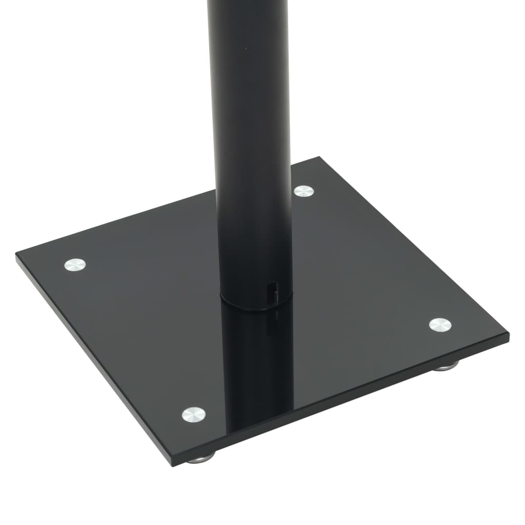 vidaXL Speakerstandaarden zuil-ontwerp gehard glas zwart 2 st