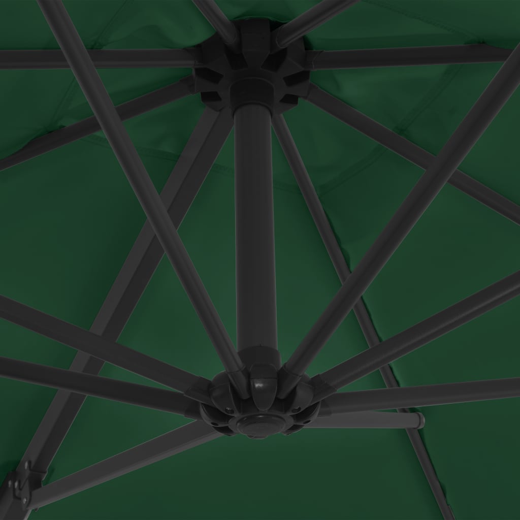 vidaXL Zweefparasol met stalen paal 250x250 cm groen