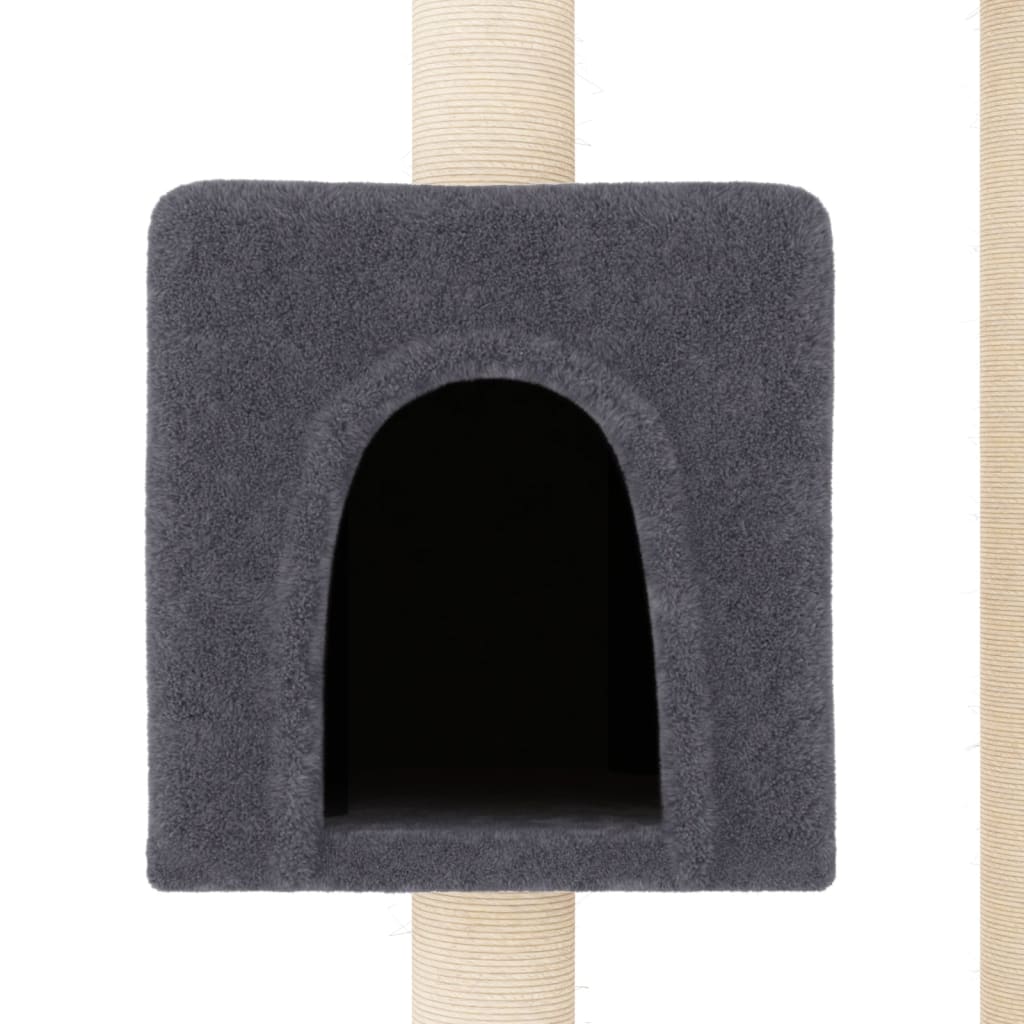 vidaXL Kattenkrabpaal met sisal krabpalen 104 cm donkergrijs