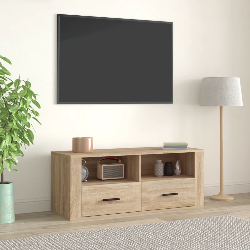 vidaXL Tv-meubel 100x35x40 cm bewerkt hout sonoma eikenkleurig