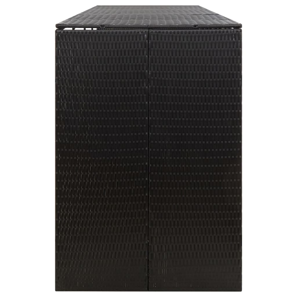 vidaXL Containerberging viervoudig 274x80x117 cm poly rattan zwart
