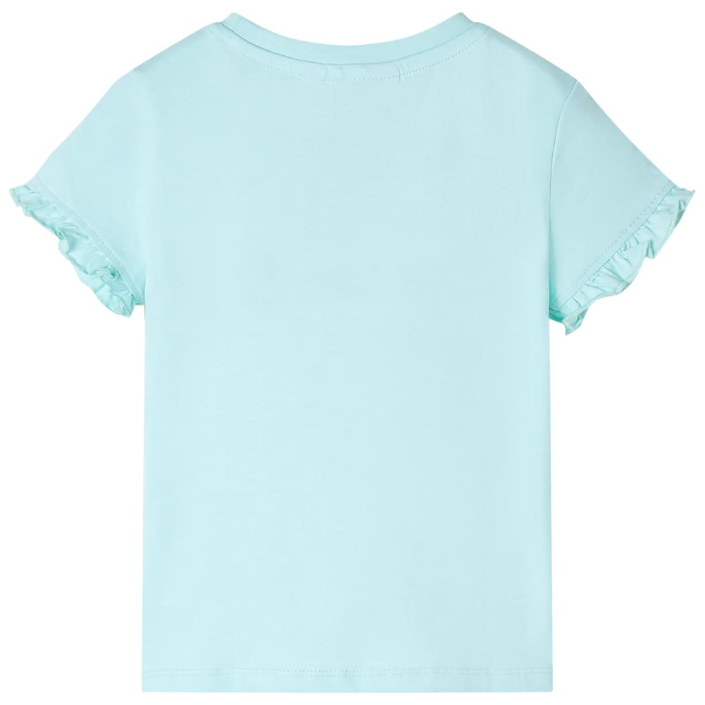 Kindershirt met korte mouwen 92 lichtzeeblauw