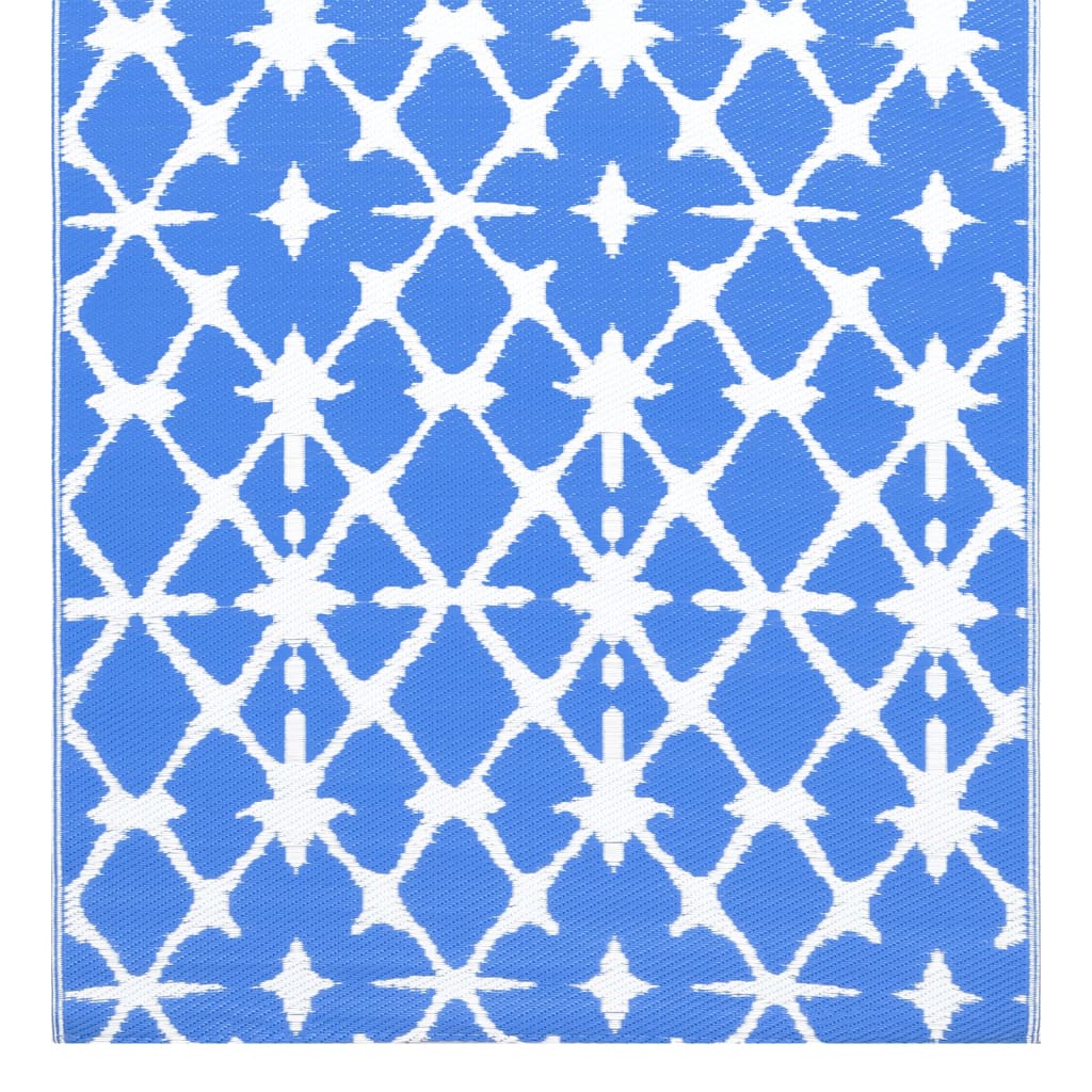 vidaXL Buitenkleed 190x290 cm PP blauw en wit