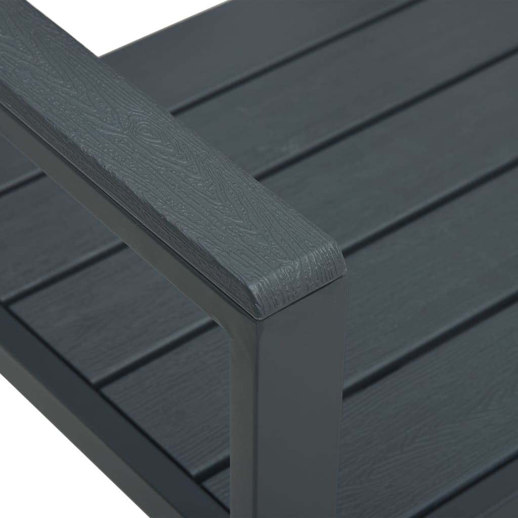 vidaXL Tuinbank hout-look 120 cm HDPE grijs