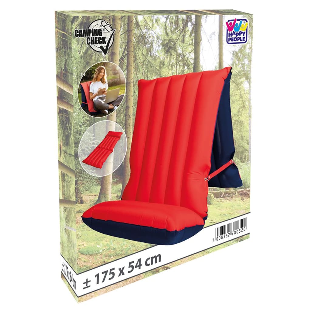 WEHNCKE Luchtbed/luchtstoel 175x54 cm rood en blauw