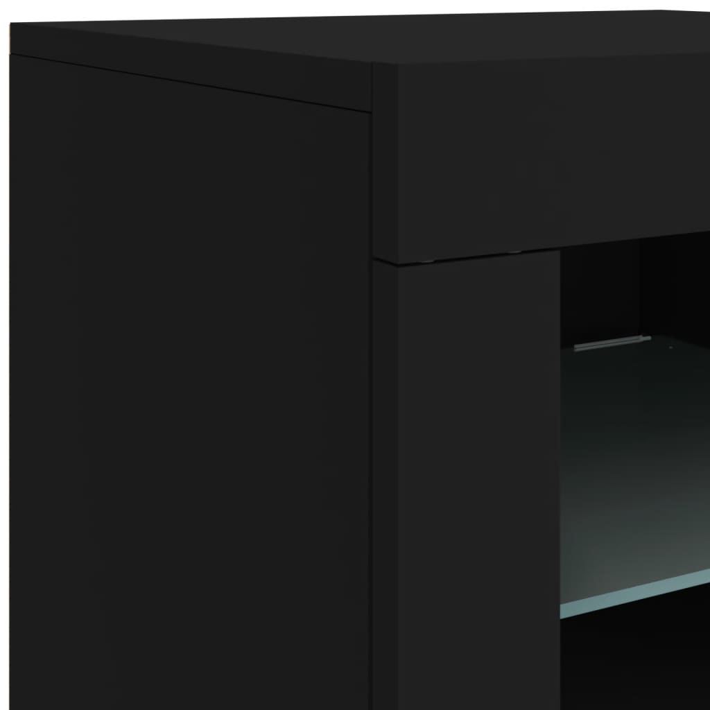 vidaXL Dressoir met LED-verlichting 60,5x37x67 cm zwart