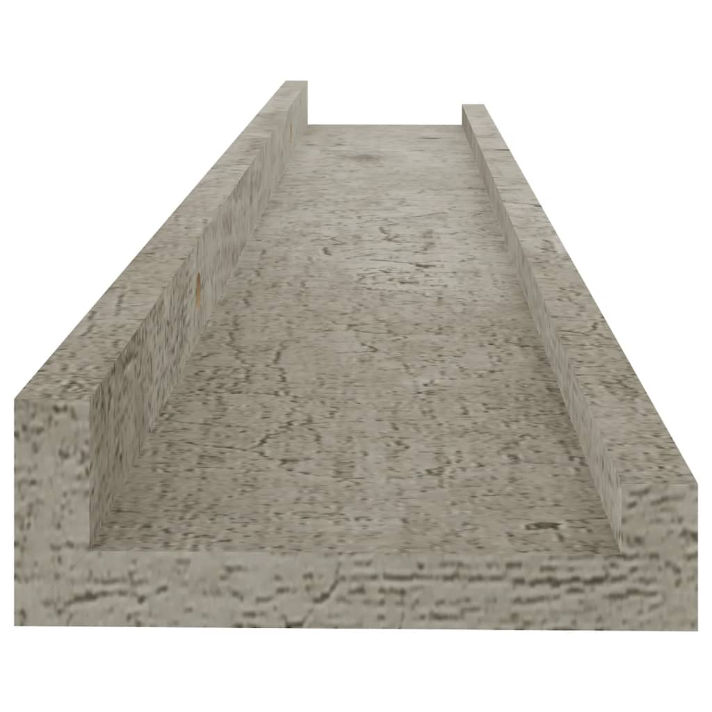 vidaXL Wandschappen 2 st 60x9x3 cm betongrijs