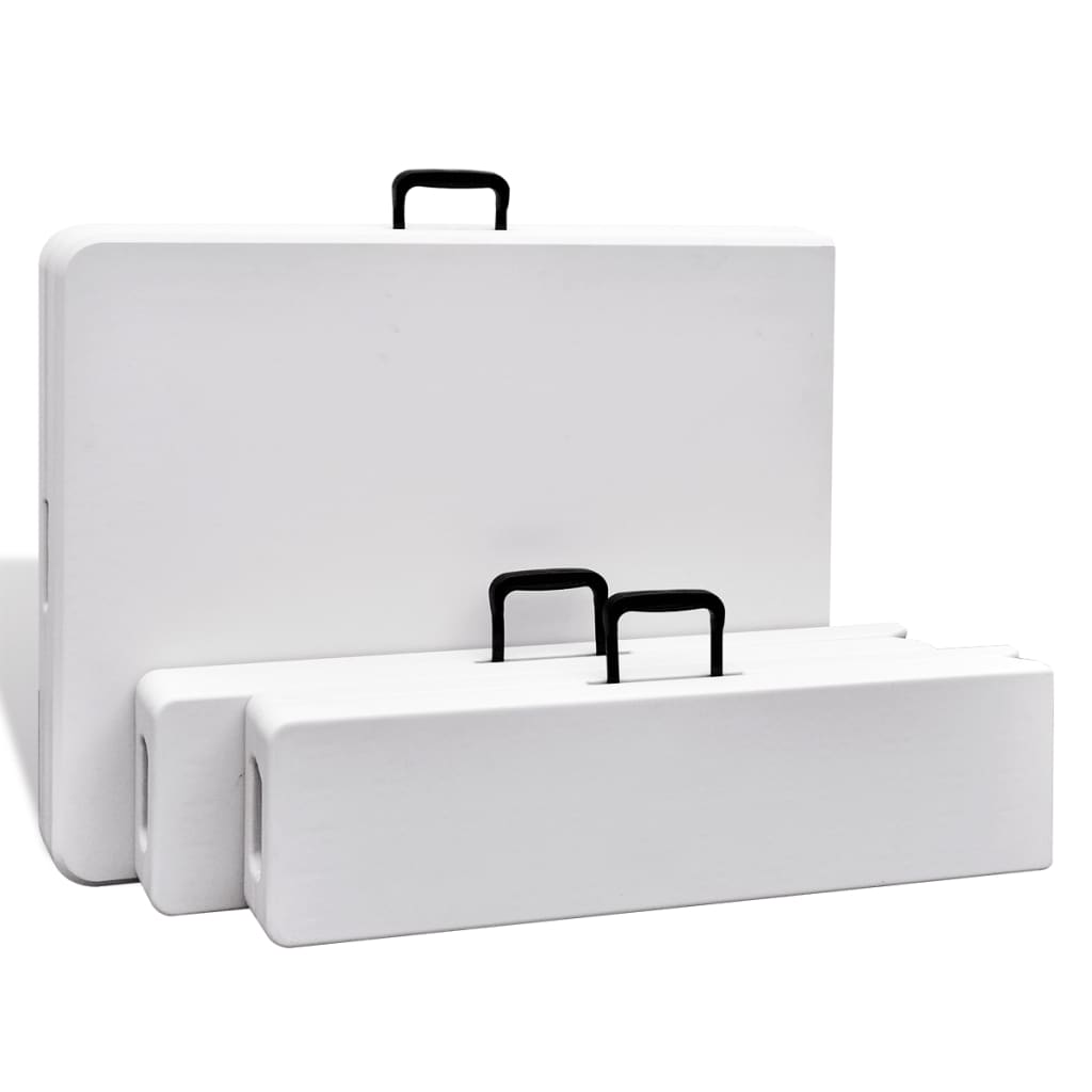 vidaXL Biertafel met 2 bankjes inklapbaar 180 cm HDPE wit