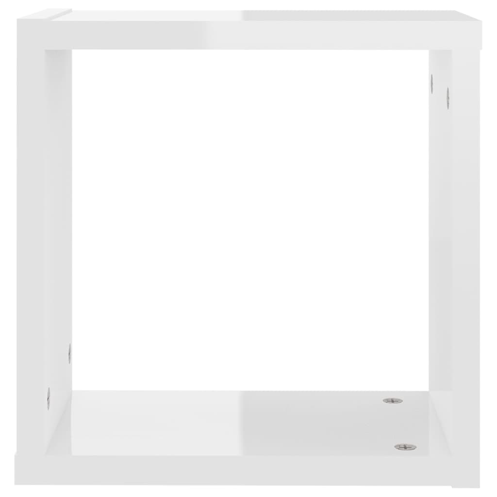 vidaXL Wandschappen kubus 6 st 30x15x30 cm hoogglans wit