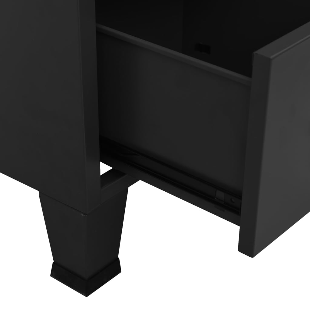 vidaXL Kledingkast industrieel 90x50x180 cm metaal zwart