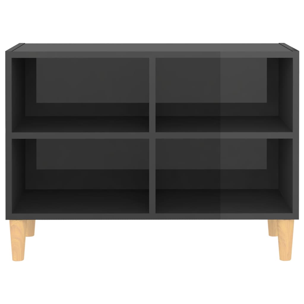 vidaXL Tv-meubel met houten poten 69,5x30x50 cm hoogglans grijs