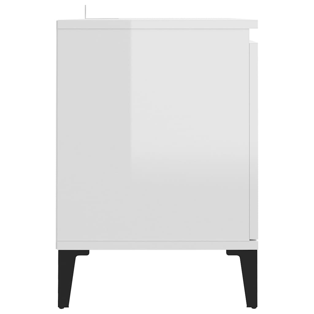 vidaXL Tv-meubel met metalen poten 103,5x35x50 cm hoogglans wit