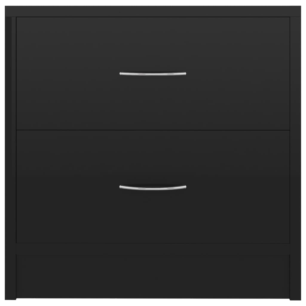 vidaXL Nachtkastje 40x30x40 cm spaanplaat hoogglans zwart