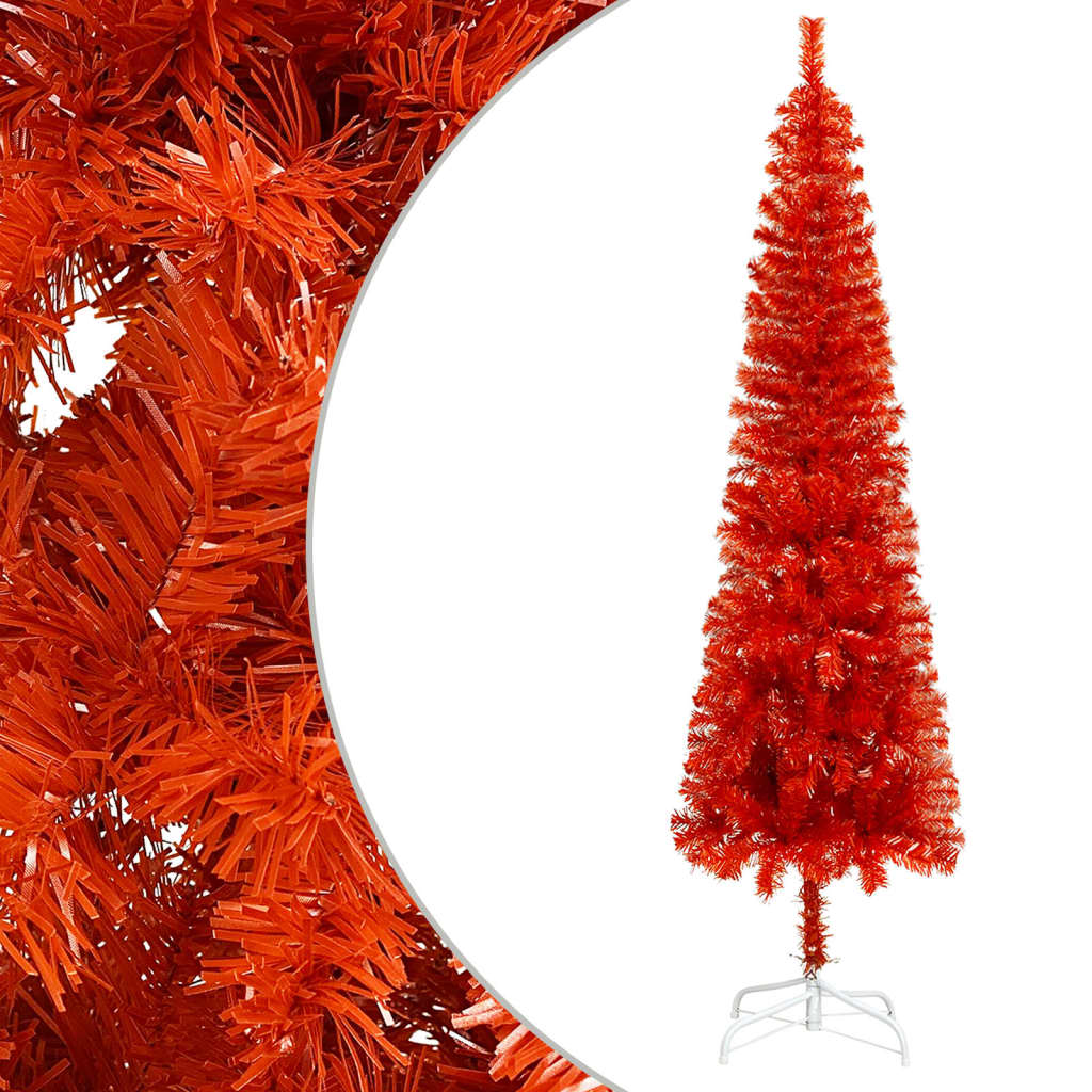 vidaXL Kerstboom met LED smal 150 cm rood
