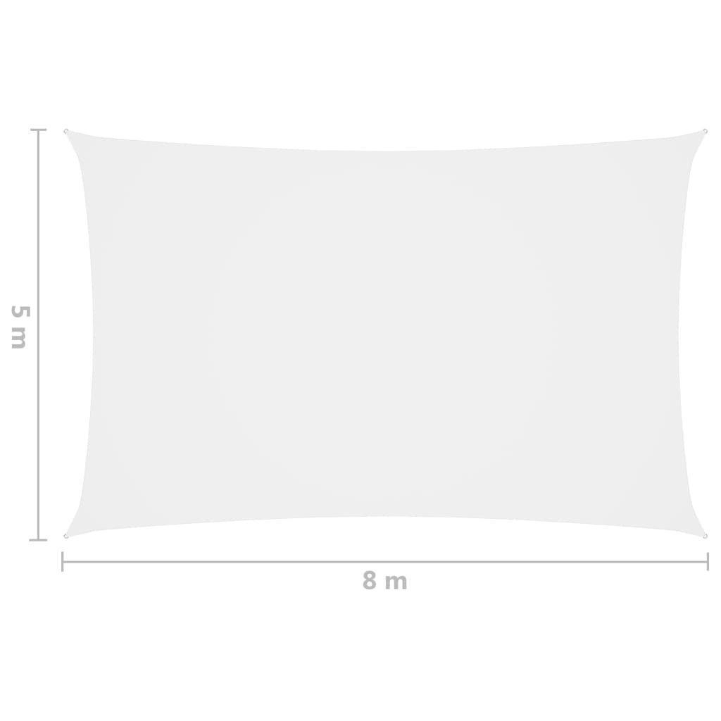 vidaXL Zonnescherm rechthoekig 5x8 m oxford stof wit