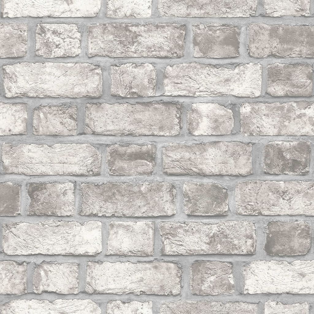 Homestyle Behang Brick Wall grijs en gebroken wit