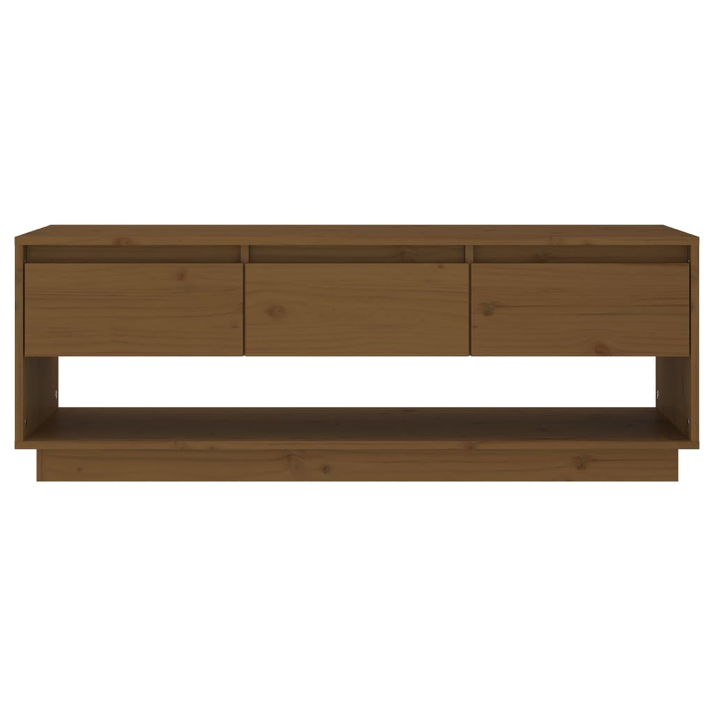 vidaXL Tv-meubel 110,5x34x40 cm massief grenenhout honingbruin