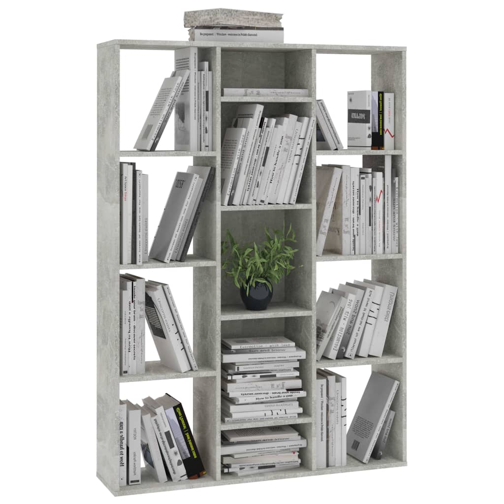 vidaXL Kamerscherm/boekenkast 100x24x140 cm bewerkt hout betongrijs
