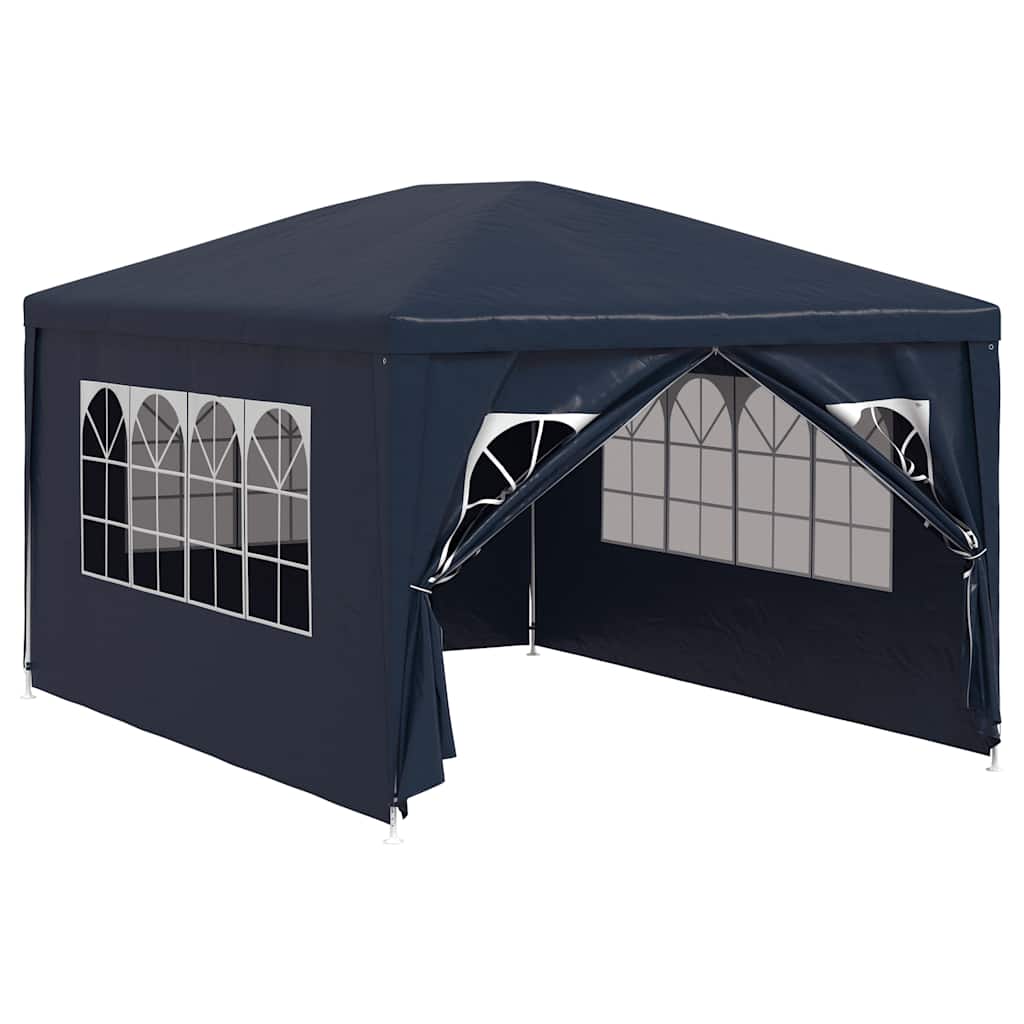 Partytent met 10 mesh zijwanden 6x4 m HDPE blauw