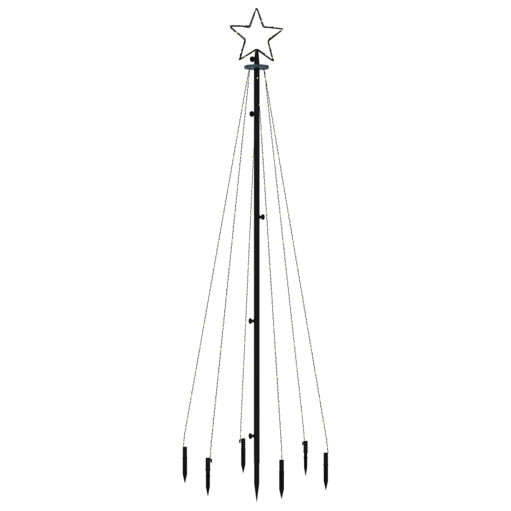 vidaXL Kerstboom met grondpin 108 LED's warmwit 180 cm
