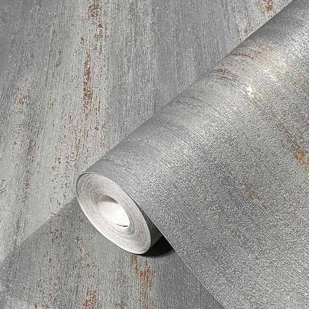 Topchic Behang Stripes Effect metallic grijs