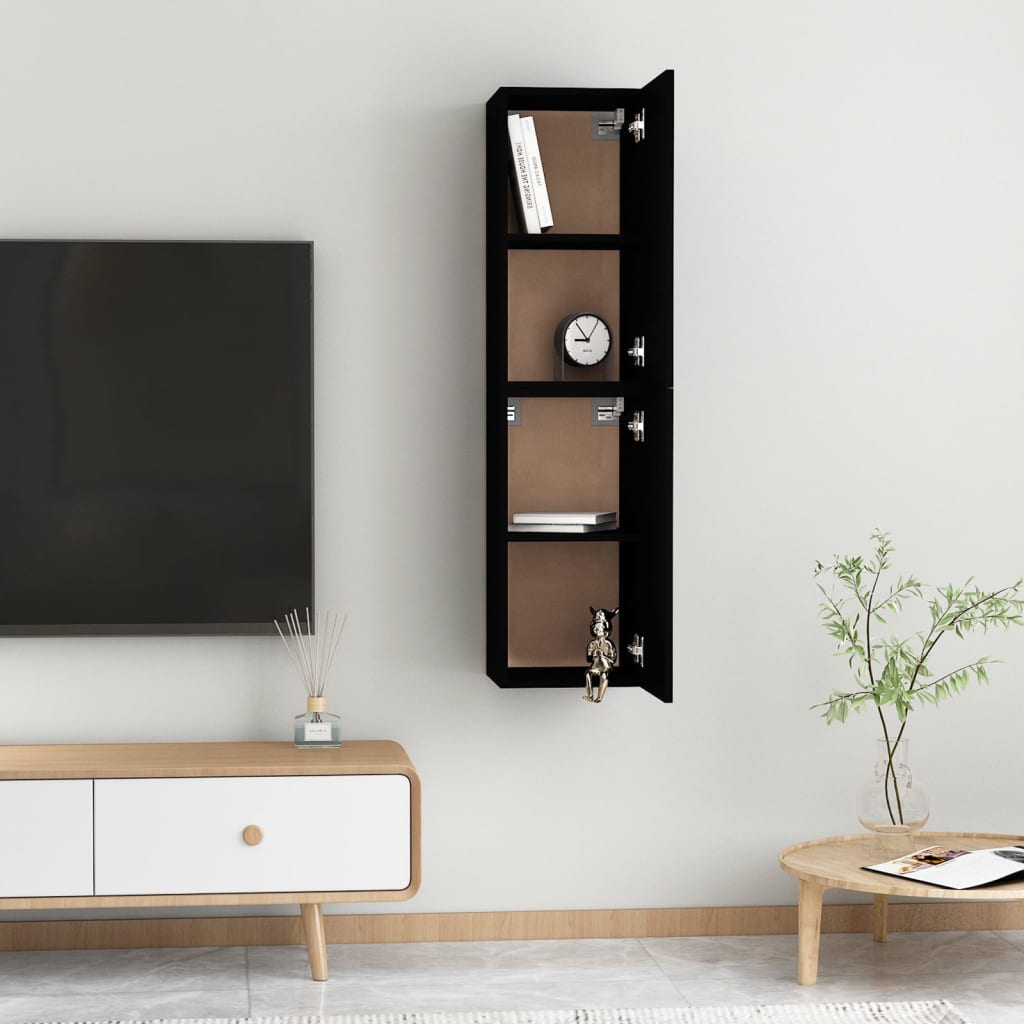 vidaXL Tv-meubelen 2 st 30,5x30x60 cm spaanplaat zwart