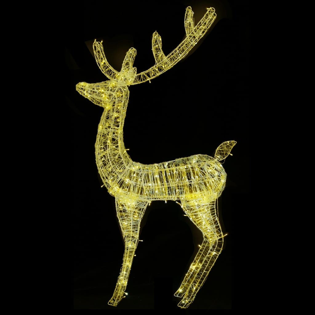 vidaXL Kerstdecoratie rendier XXL 3 st 250 LED's warmwit 180 cm acryl