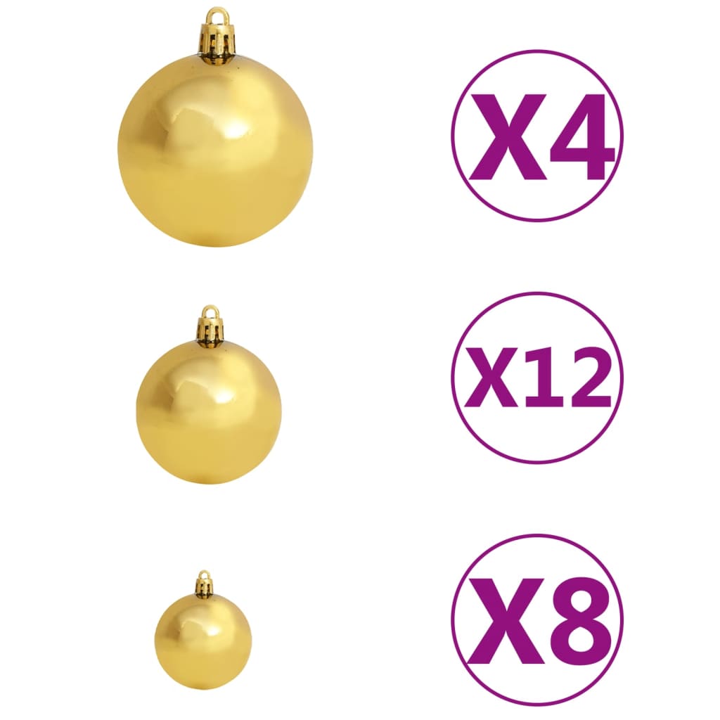 vidaXL 100-delige Kerstballenset 3/4/6 cm bruin/bronskleur/goudkleurig
