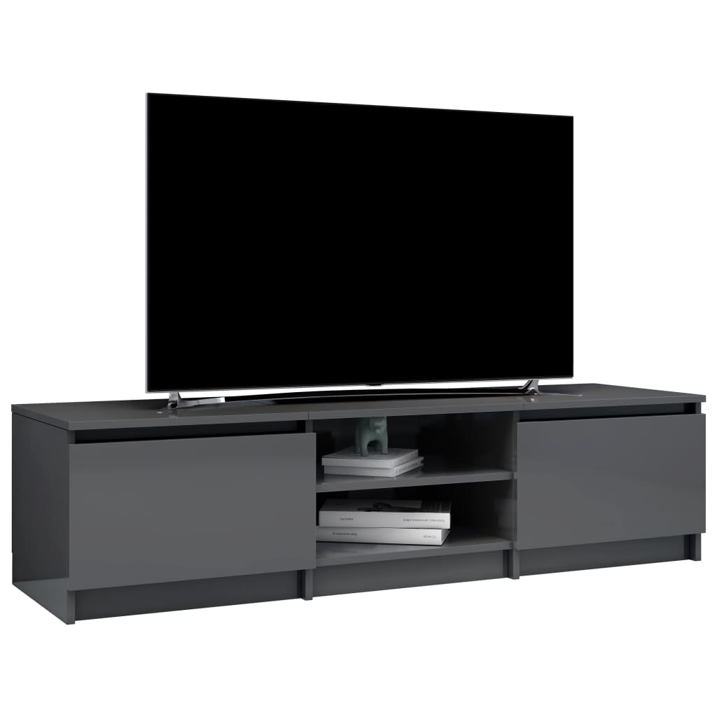 vidaXL Tv-meubel 140x40x35,5 cm bewerkt hout hoogglans grijs