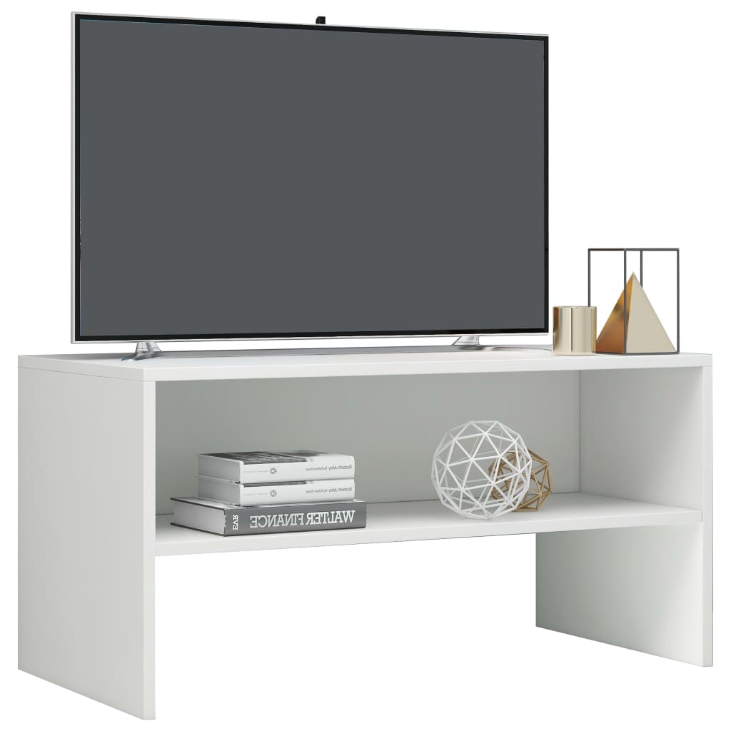 vidaXL Tv-meubel 80x40x40 cm bewerkt hout hoogglans wit