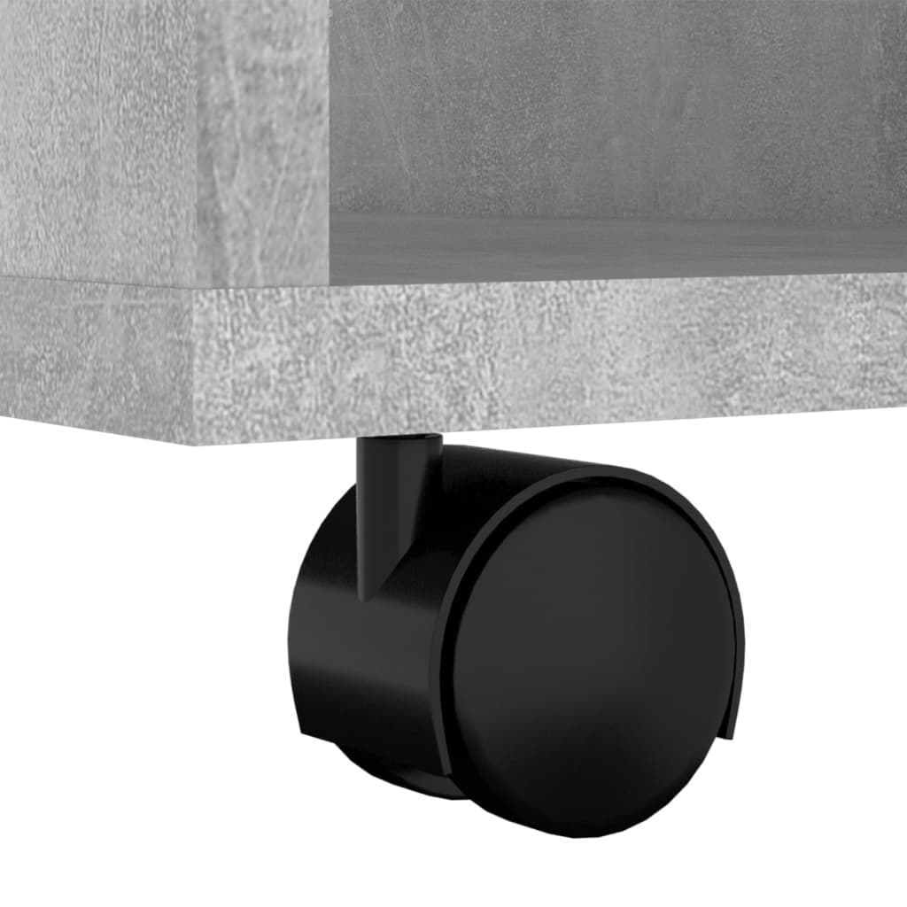 vidaXL Kast verrijdbaar 60x35x75 cm spaanplaat betongrijs