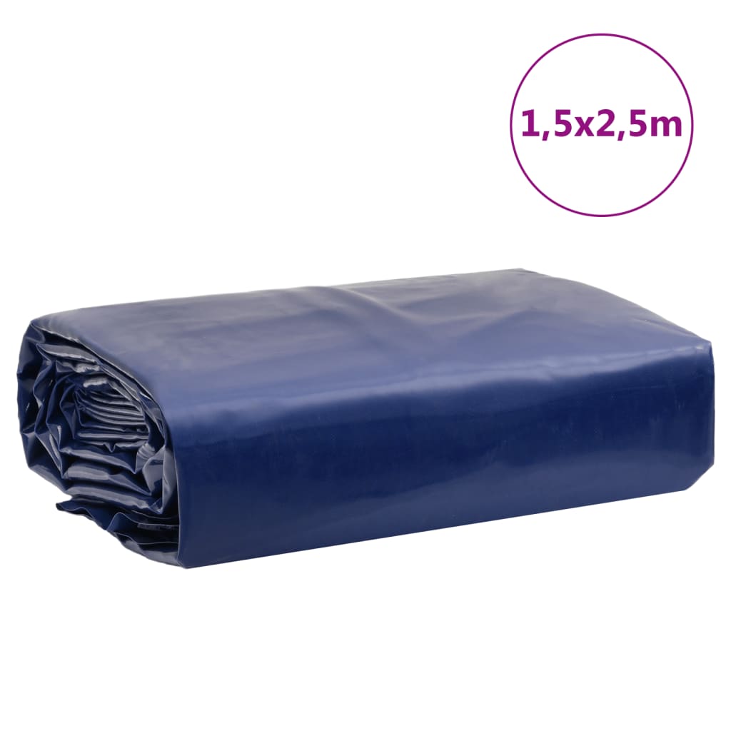 vidaXL Dekzeil 650 g/m² 1,5x2,5 m blauw
