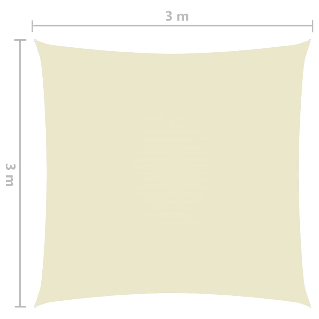vidaXL Zonnescherm vierkant 3x3 m oxford stof crèmekleurig