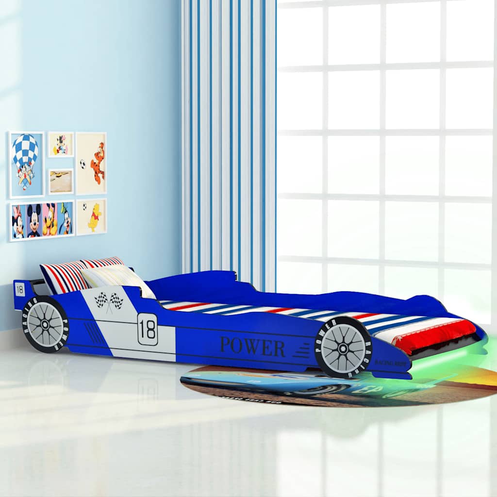 Kinderbed raceauto met LED-verlichting rood 90x200 cm kopen
