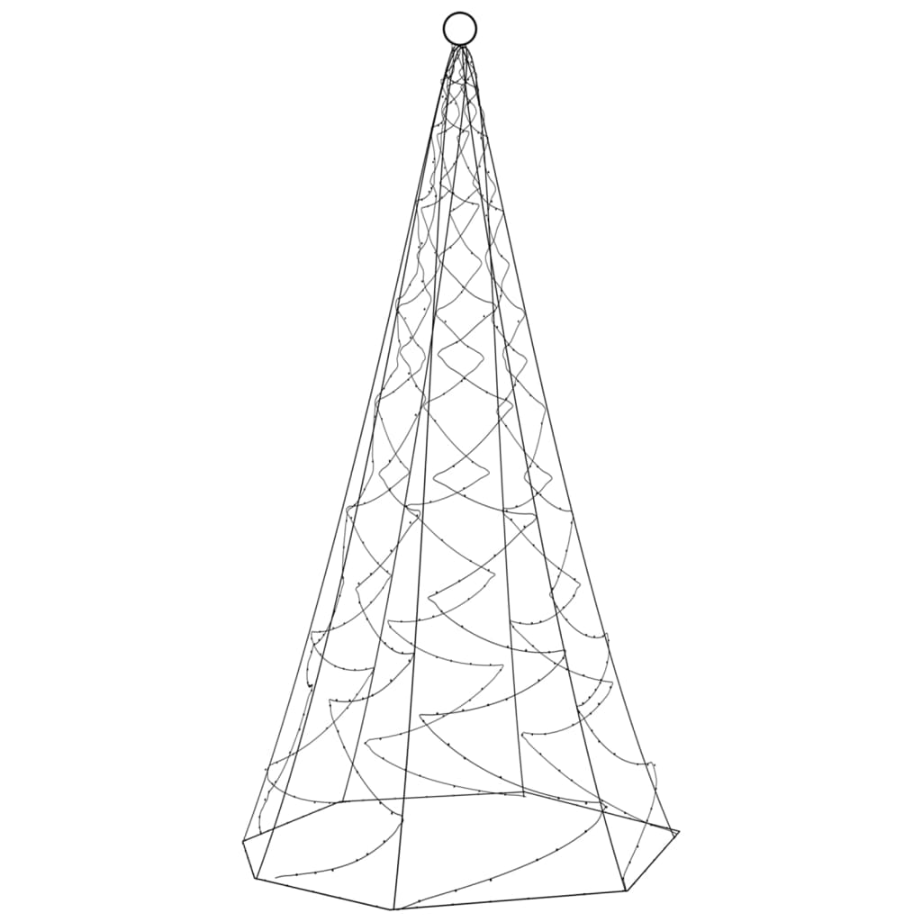vidaXL Kerstboom voor vlaggenmast 200 LED's warmwit 180 cm