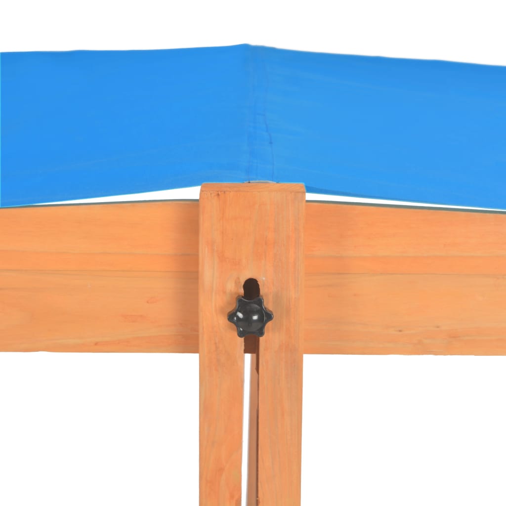 vidaXL Zandbak met verstelbaar dak UV50 vurenhout blauw