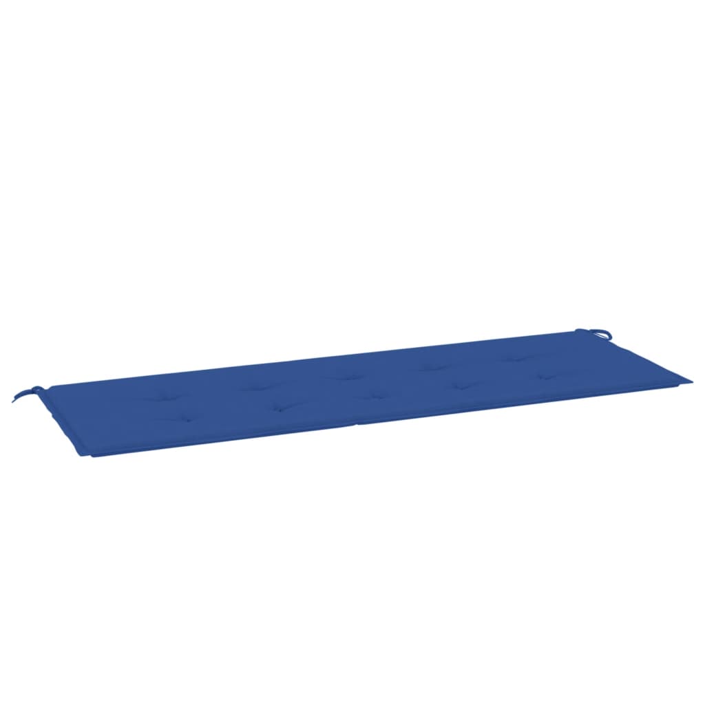 vidaXL Tuinbank met koningsblauw kussen 150 cm massief teakhout