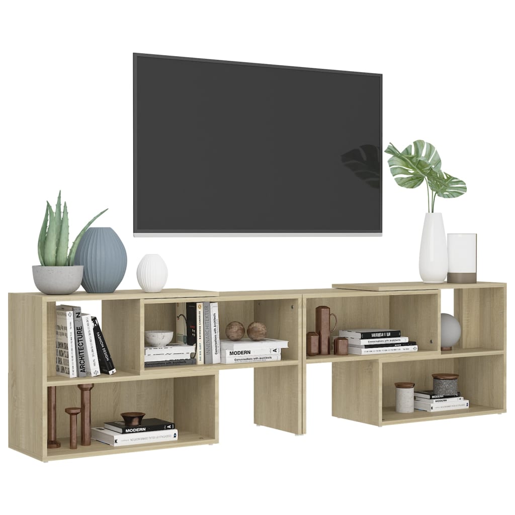 vidaXL Tv-meubel 149x30x52 cm spaanplaat sonoma eikenkleurig