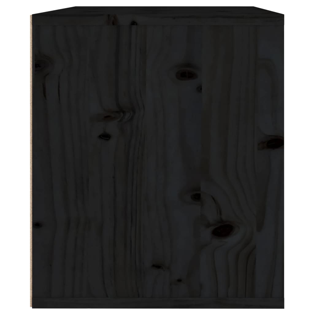 vidaXL Wandkast 45x30x35 cm massief grenenhout zwart