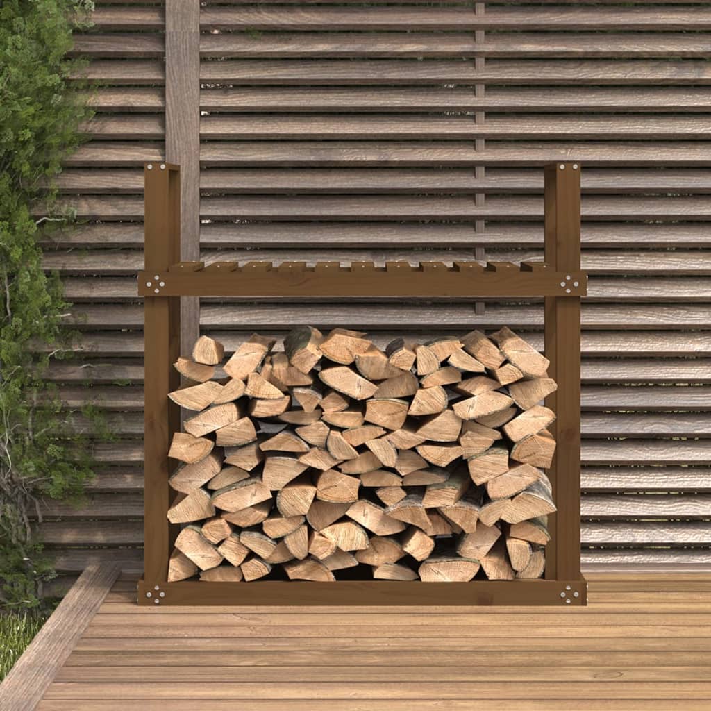 vidaXL Haardhoutrek 110x35x108,5 cm massief grenenhout honingbruin