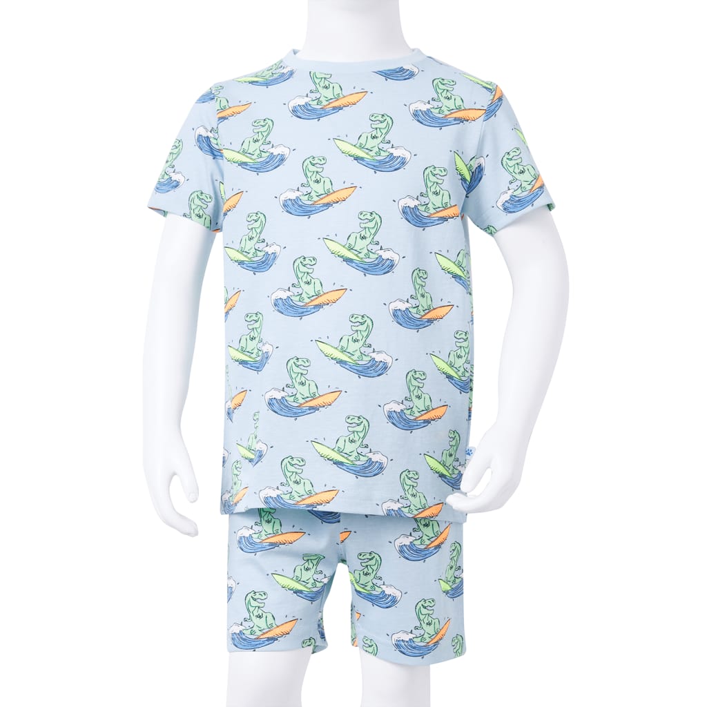 Kinderpyjama met korte mouwen 92 lichtblauw