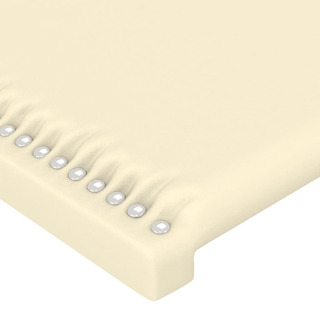 vidaXL Bedframe met hoofdbord kunstleer crèmekleurig 100x200 cm