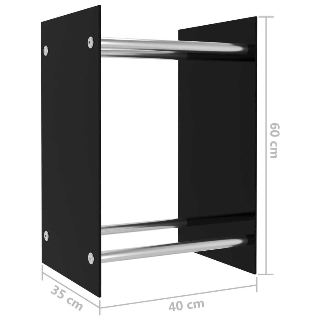 vidaXL Haardhoutrek 40x35x60 cm glas zwart