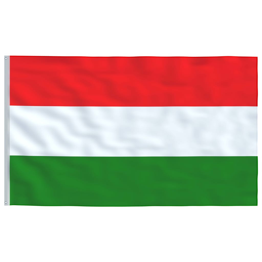 vidaXL Vlag met vlaggenmast Hongarije 6 m aluminium