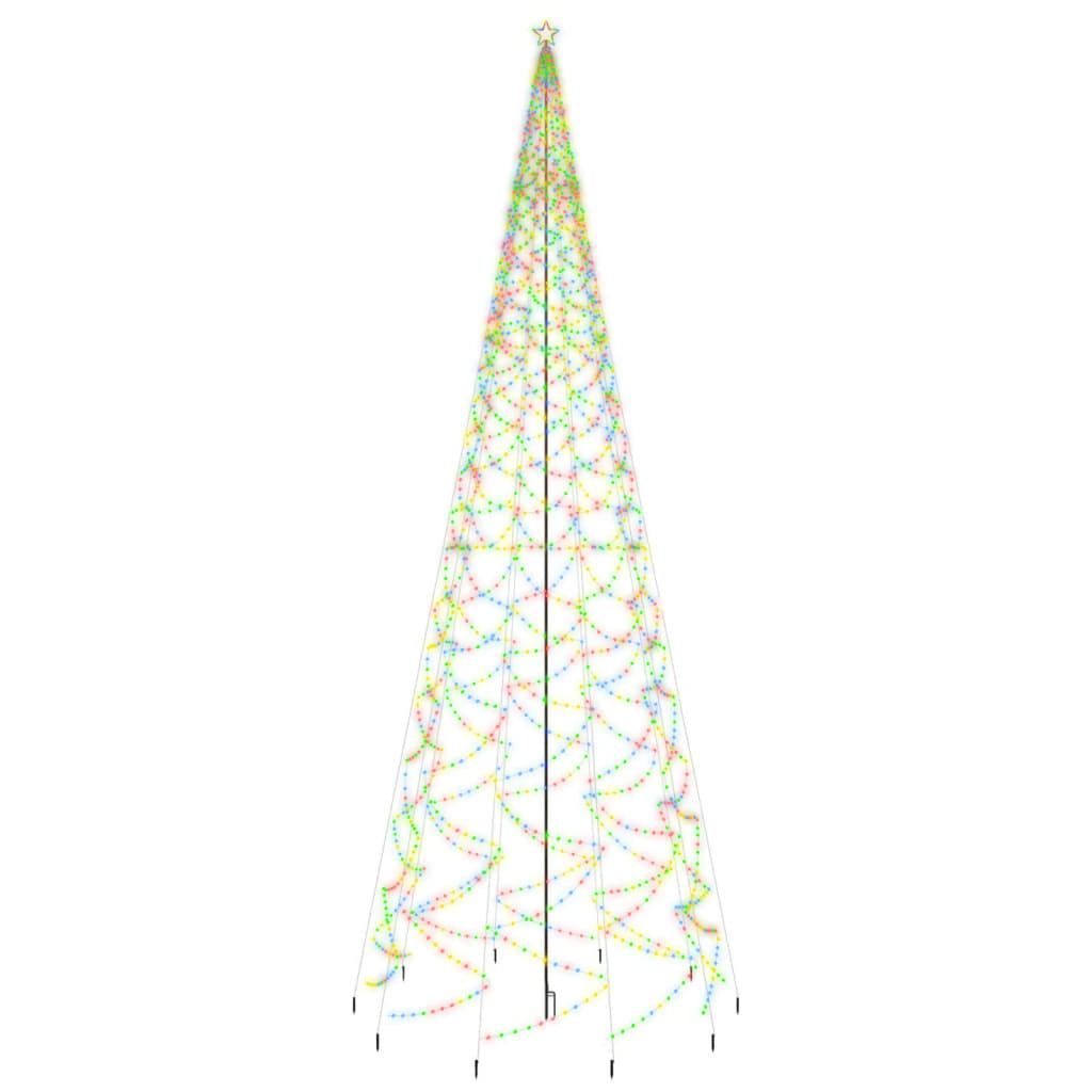 vidaXL Kerstboom met grondpin 3000 LED's meerkleurig 800 cm