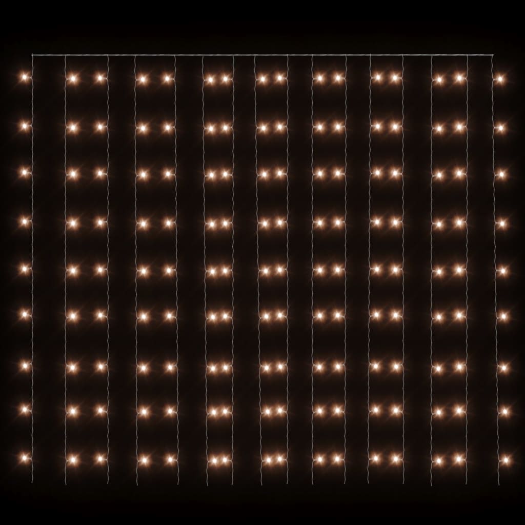 vidaXL Lichtsnoergordijn met 300 LED's en 8 functies 3x3 m warmwit