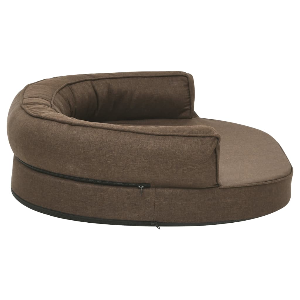 vidaXL Hondenbed ergonomisch linnen-look 75x53 cm bruin