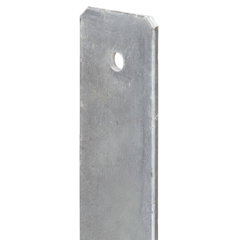 vidaXL Grondankers 6 st 9x6x60 cm gegalvaniseerd staal zilverkleurig
