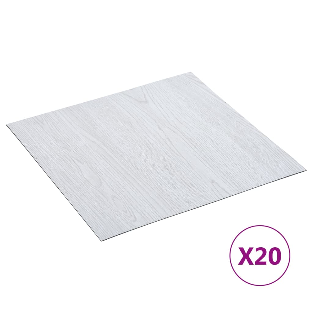 vidaXL Vloerplanken 20 st zelfklevend 1,86 m² PVC wit