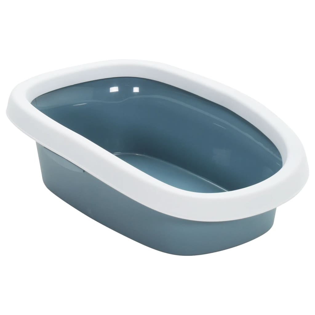 vidaXL Kattenbak 58x39x17 cm polypropeen wit en blauw